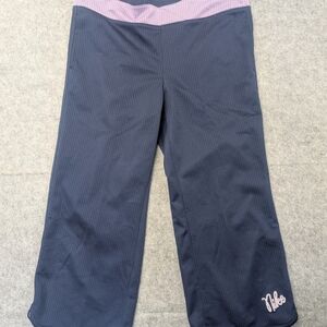 Nike vintage capri 3/4 Mesh, Gym, Yoga, Athletic, Sports Pants - Navy/Purple XL